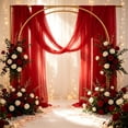 thumbnail image 4 of Wedding Arch Draping Fabric Sheer Curtain Drapes | 30" x 19.6 ft Long Backdrop Curtains for Wedding Anniversary Party, Summer Outdoor Events Drapery, Photo Backgrounds - Red, 4 of 6