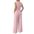 thumbnail image 5 of Guluxicc 2 Piece Womens Outfit Sets V Neck Sleeveless Button Down Vests High Waist Pleated Wide Leg Pants Business Casual Wear, 5 of 6