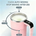 thumbnail image 5 of Mug â Self-Stirring Coffee Cup with Temp Display, Rechargeable Electric Coffee Temperature Control Mug, Automatic Self Stirring Pot for Coffee Milk Other Beverages(Pink), 5 of 7