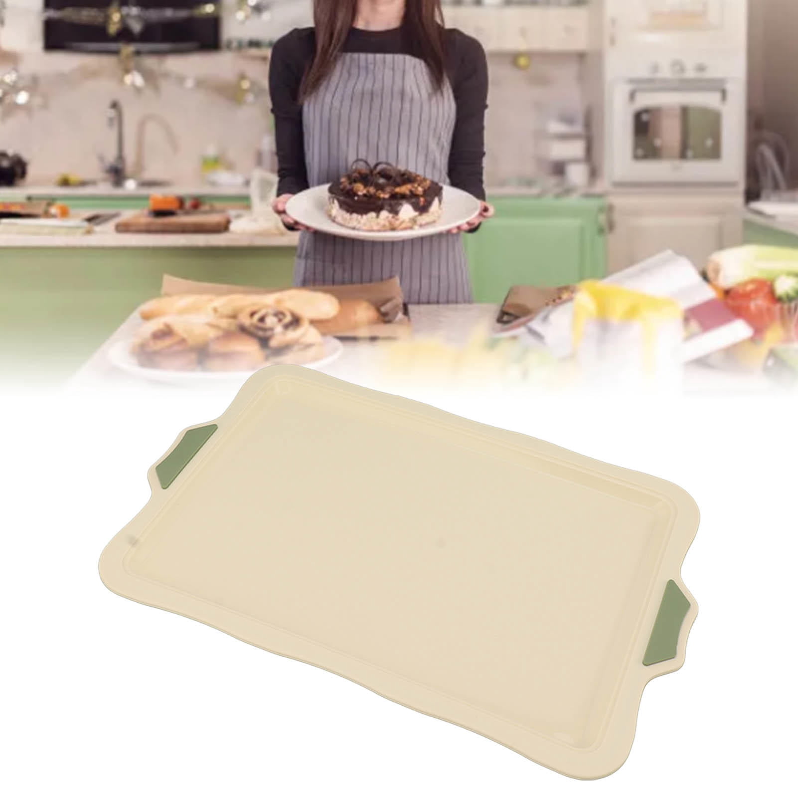 YAHHU Silicone Baking Sheet Pan – Flat Base, Non‑Stick, Heat‑Resistant 16.9" x 11" Cookie & Cake Tray for Home Baking