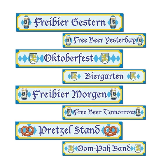 Beistle 4" x 24" Oktoberfest Sign Cutouts 12/Pack 57769