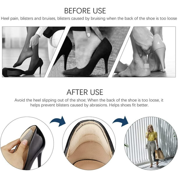 GHSDFBB Heel Grips for Womens Shoes That are Too Big Heel Cushion Inserts for Women for Loose Shoes Heel Pads for Shoes Heel Protectors Shoe Filler to Make Shoes Fit Tighter. Black 3 Pairs Walmart
