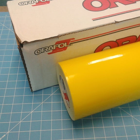 Yellow 12" x 10 Ft Roll of Glossy Oracal 651 Vinyl for Craft Cutters and Vinyl Sign Cutters