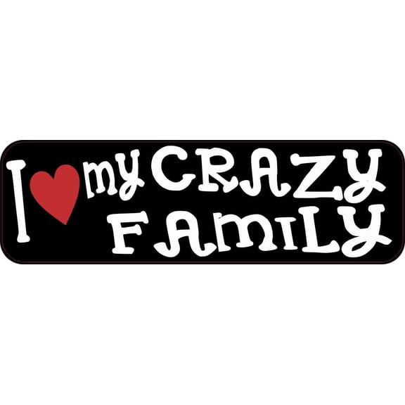 10in x 3in I Love My Crazy Family Magnet