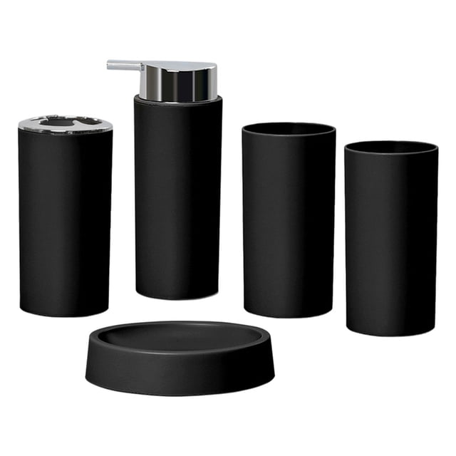 rn Bathroom Accessories Set Dish Vanity Decor Tumbler black