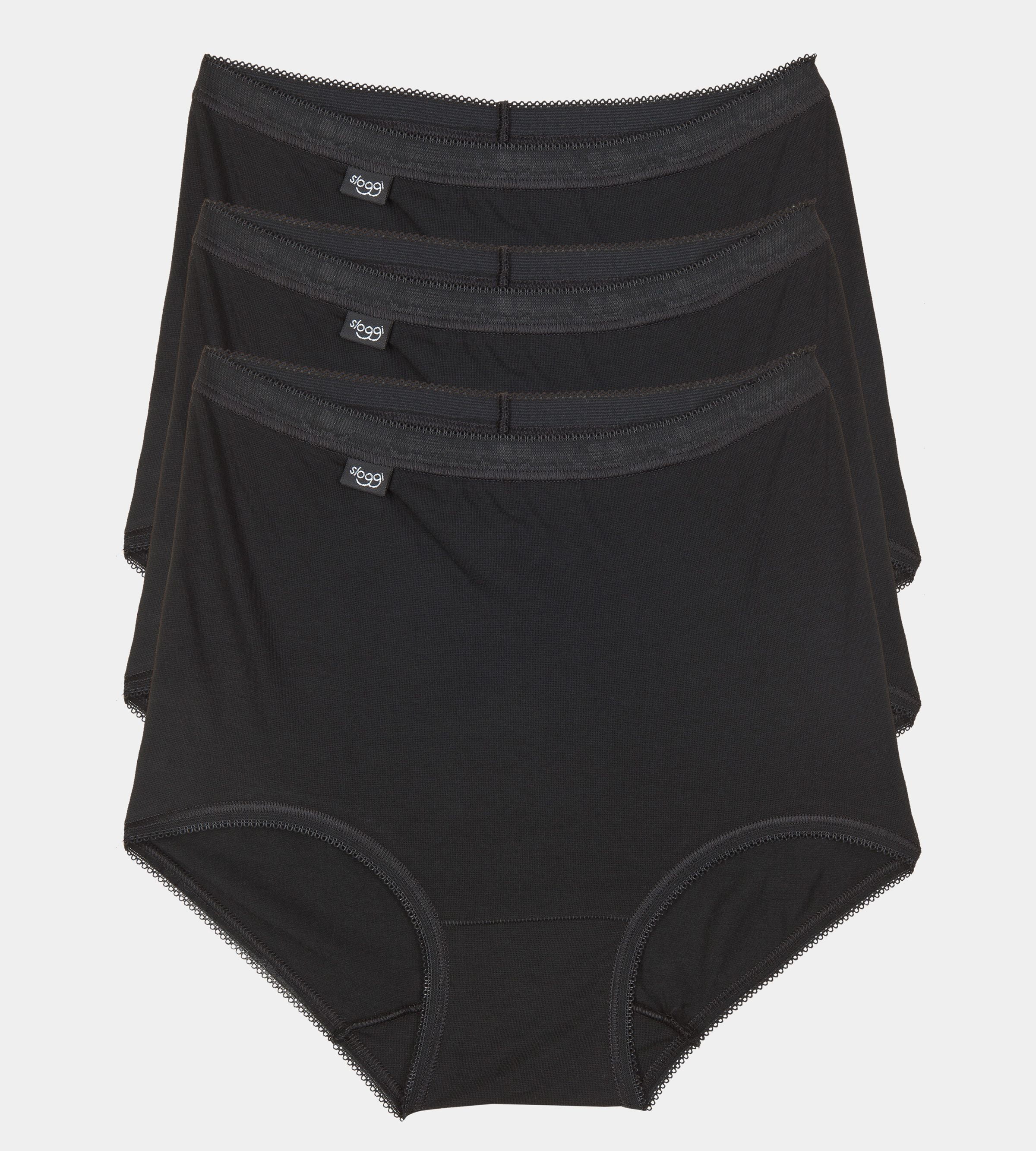 Sloggi Womens Zero Feel High Waisted Seamfree Cotton Underwear or Panties  Basic Maxi Briefs (Black, S, 3 Pack) 