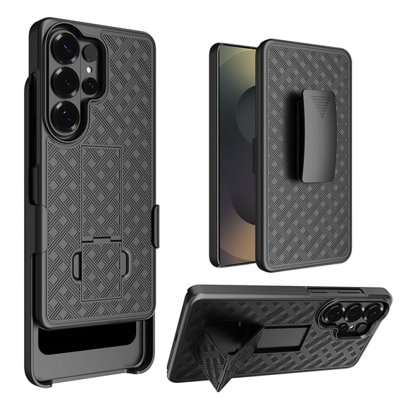 Allytechgroup for Samsung Galaxy S26 Ultra Case with Belt Clip Holster, Kickstand Slim Cover Phone Case for Galaxy S26 Ultra, Black