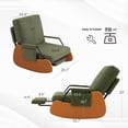 thumbnail image 2 of Modern Glider Rocking Chair, Upholstered Nursery Glider Chair with Adjustable Recline & Retractable Footrest, Comfortable Lounge Chair for Mom Nursery Living Room Bedroom (Green), 2 of 8
