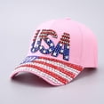 thumbnail image 2 of WUANDIXFA Baseball Caps for Women Low Brimmed Baseball Cap Adjustable Unisex Baseball Cap National Flag Star and Rhinestone,White,One Size, 2 of 4