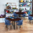 thumbnail image 3 of Regency 36 Round Adjustable Classroom Table- Mahogany & 4 Andy 12 Stack Chairs- Blue, 3 of 7