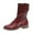 Red, variant on asdoklhq Womens Waterproof Work Boots,Women Shoes Winter Warm Mid Heel Casual Retro Solid Color Pointed Zip Knight Boots