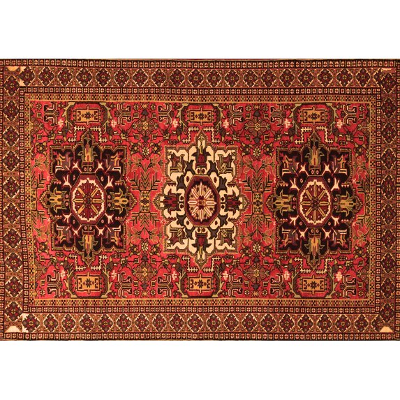 Ahgly Company Indoor Rectangle Persian Orange Traditional Area Rugs, 2' x 5'