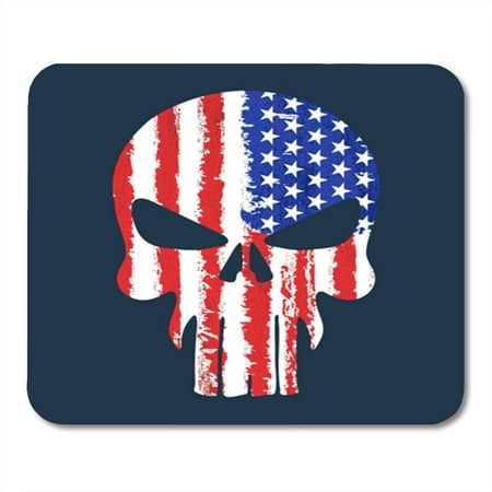 KDAGR Patriotic Skull with American Flag Illustration T Shirt Graphics Vector Mousepad Mouse Pad Mouse Mat 9x10