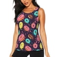 thumbnail image 1 of Balery Donuts1 Camiseta sin mangas estampada ligera para mujer, tops de entrenamiento sin mangas, camisetas de yoga transpirables de secado rápido.-Large, 1 of 7