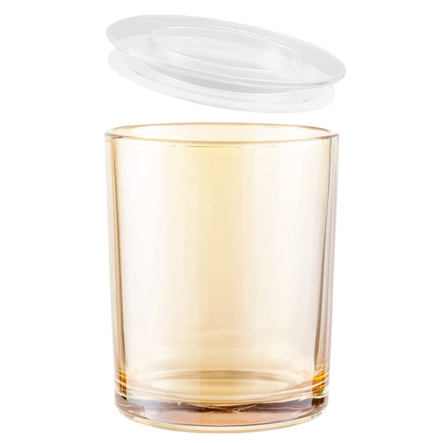 CandMak - Tarros para velas, 20 unidades, 6 onzas, recipientes vacíos de cristal para velas, tarros a granel con tapas transparentes para hacer velas (champán de lujo)