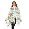 thumbnail image 3 of FORMRS Womens Scarf Winter Soft Long Big Warm Shawls Wrap Tassel Scarves, Green Vegetables Pattern, 3 of 9