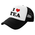 thumbnail image 1 of I Heart Tea Love Food Funny Trucker Hat Mesh Cap Unisex Black, 1 of 5