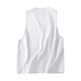 thumbnail image 4 of AherBiu Summer Vests for Women Button down V Neck Cotton Linen Tank Tops Sleeveless Lightweight Jackets with Pockets, 4 of 7