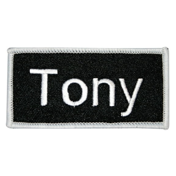 Tony Name Tag Patch Uniform Work Shirt Badge Embroidered Iron On Applique