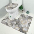 thumbnail image 2 of Gray Marble Gold Hexagon Pattern Bathroom Rugs Sets 3 Piece,Toilet Cover Set,Absorbent Non Slip Bathroom Mats Sets with U-Shaped Contour Rug Toilet Rug Set, 2 of 5