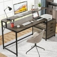 thumbnail image 2 of Tribesigns 63 in Ergonomic Computer Desk with File Drawer, Monitor Stand, 2 of 7