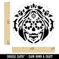 thumbnail image 2 of Dia De Los Muertos Woman Mexican Sugar Skull with Flowers Self-Inking Rubber Stamp Ink Stamper - Dry Pad (No Ink) - Mini 1/2 Inch, 2 of 7