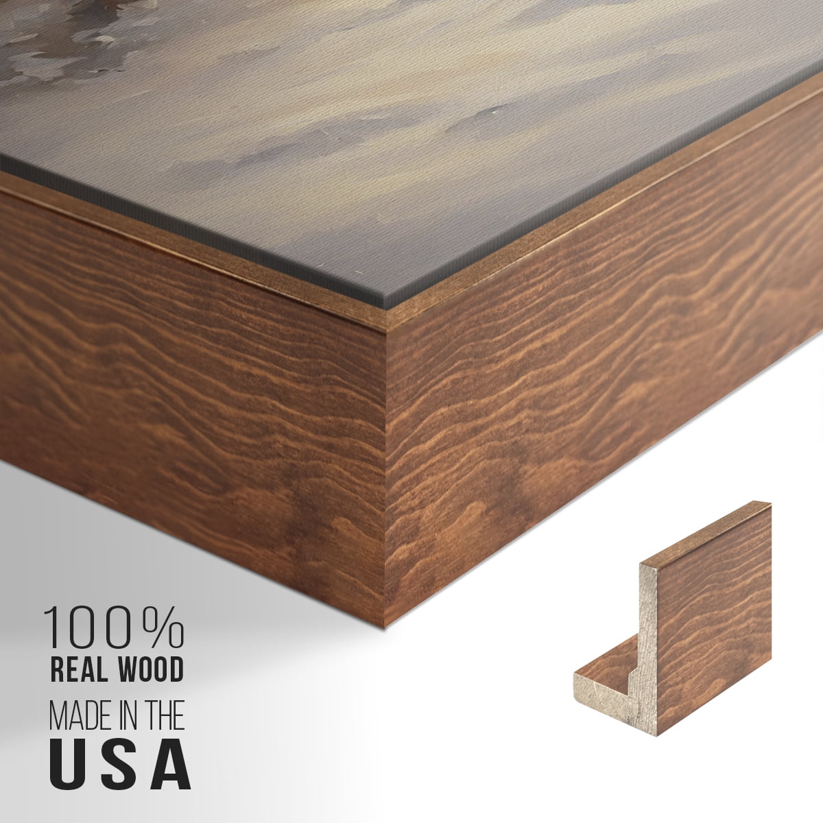 Vintage Landscape-CLXXII By Wexford Home Framed in Walnut Wood Gallery Wrapped Canvas 27 in. x 41 in.