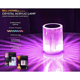 thumbnail image 2 of Bell and Howell Table Lamp Small Cordless Touch LED Rechargeable Acrylic Crystal Lamp Multi-Color Mood Lighting, 2 of 5