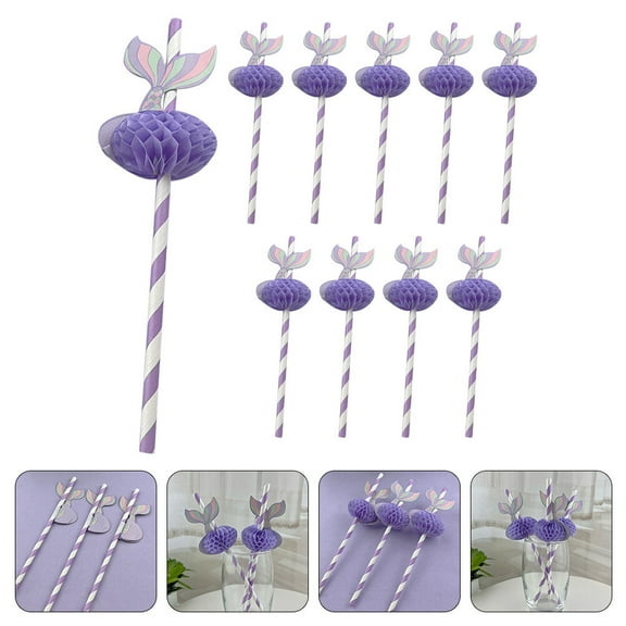 Raindrops 50pcs Creative Cocktails Straws Mermaid Honeycomb Paper Straws Party Supplies
