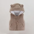 thumbnail image 2 of Diufon Toddler Fleece Hooded Warm Vest Infant Boys Girls Fall Winter Sleeveless Button Jacket with Pockets, 2 of 6