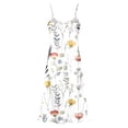 thumbnail image 4 of Mceream Boho Dresses for Women Plus Size 2026 Casual A Line Spaghetti Strap V Neck Maxi Sundress Side Split Silk Floral Graphic Dresses Beach Vacation Clothes Multicolor XL, 4 of 8