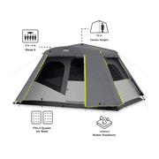CORE 11 x 9 6 Person Instant Cabin Camping Tent with Full Rainfly, 27lbs