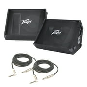(2) Peavey PV 12M Pro DJ Passive 12" Stage Monitor 1000W Speaker & 1/4" Cable