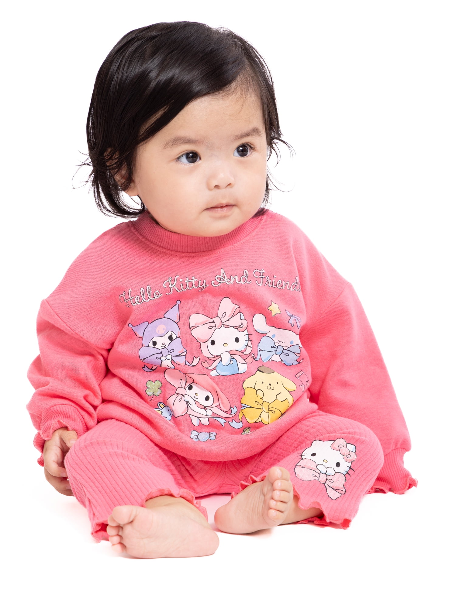 Hello Kitty and Friends Baby Girls Graphic Sweatshirt and Flared Leggings Set, 2-Piece, Sizes 0M-24M