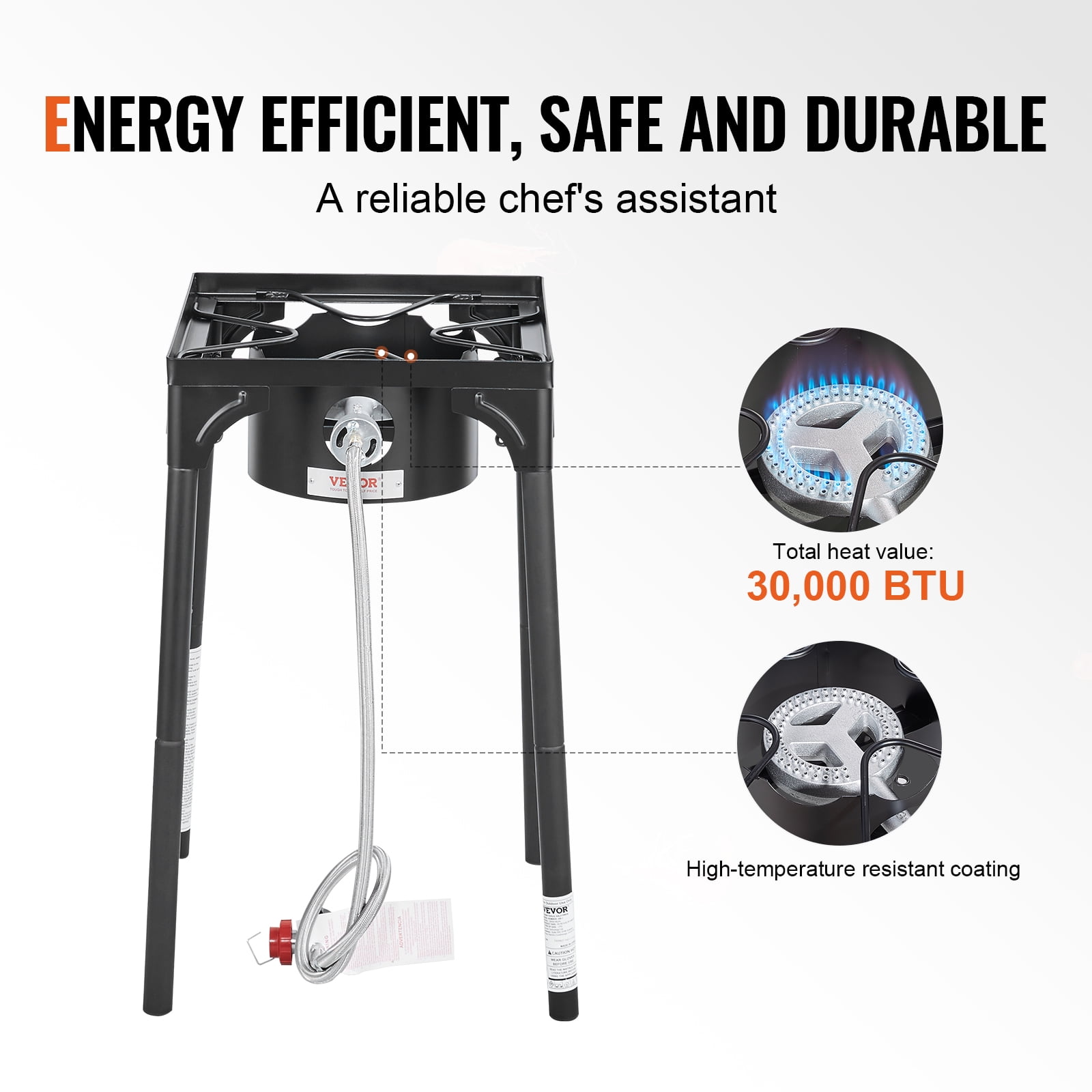 KFFKFF Portable Liquefied Petroleum Gas Camping Stove with Psi Regulator