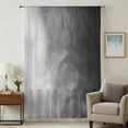 thumbnail image 2 of Black Grey Ombre Semi Sheer Curtains Drapes for Living Room, Bedroom, French Doors Window 45 Inches Long, Coastal Beach Modern Abstract Art Rod Pocket Chiffon Curtain Drapery Voile Draperies Panel, 2 of 8