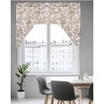 thumbnail image 5 of Farmhouse Khaki Kitchen Swag Valance for Window,Rod Pocket Short Kitchen Curtains&nbsp;36 Inch Length,Vintage Flower Leaf Botanical Plant Swag Topper Small Window Treatment for Cafe Bathroom Bedroom, 5 of 6