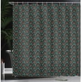 thumbnail image 3 of Ambesonne Floral Shower Curtain, Blossoming Flowers Design, 69"Wx70"L, Charcoal Grey Aqua Coral, 3 of 4