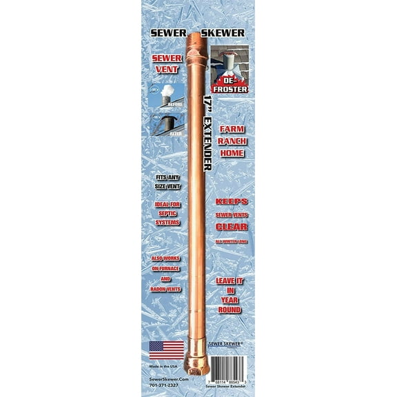 Sewer Skewer 17 in. L Copper Sewer Vent Defroster Extender