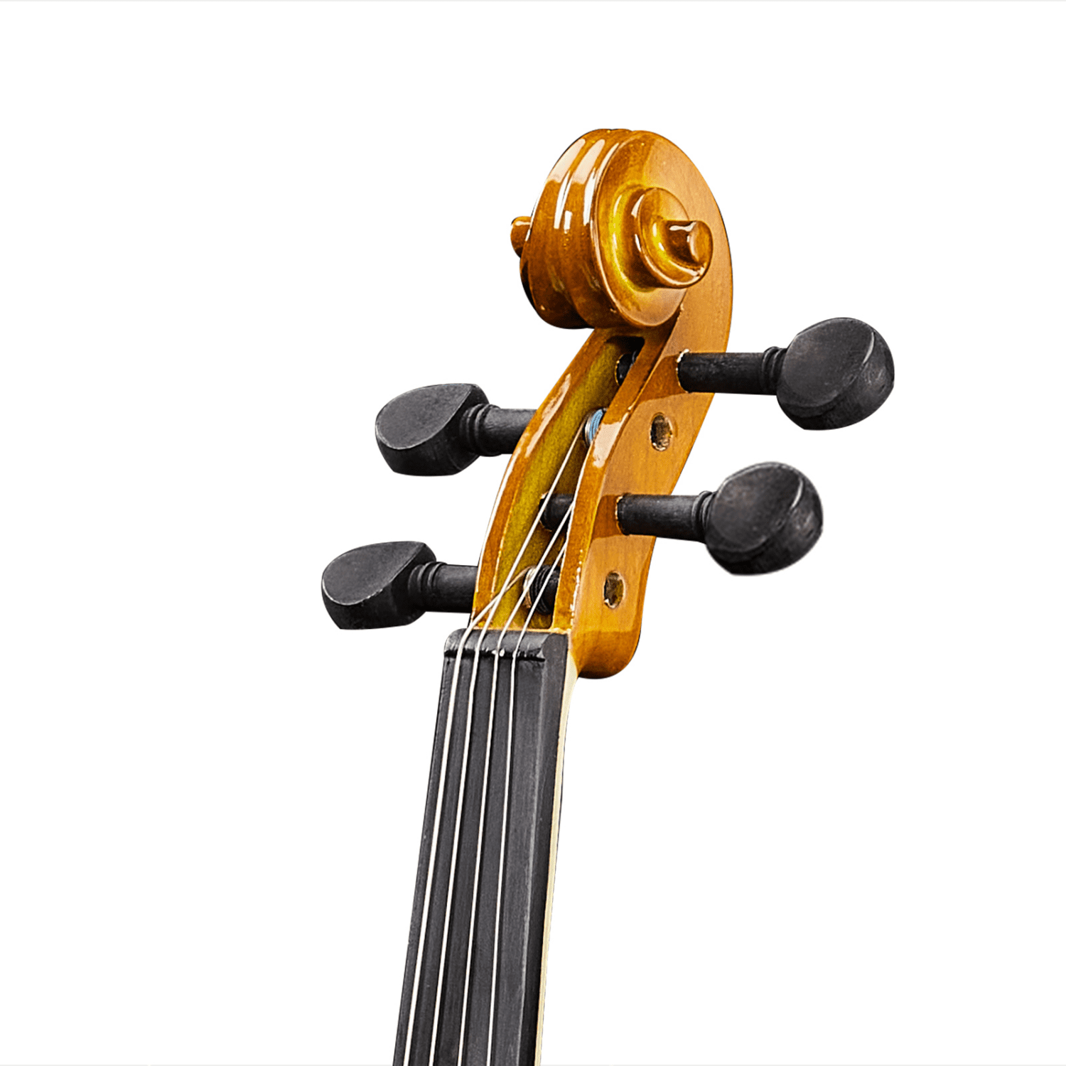Hassch 3/4 Violin Set for Beginners with Hard Case, Rosin, Shoulder Rest, Bow, Sourdine and Extra Strings, Natural