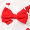 thumbnail image 4 of Generic Gender-neutral Holiday Outfits Baby Girls Heart Love Bowknot Romper Valentine's Day Long Sleeve Round Neck Clothes(6-9 Months,White), 4 of 9