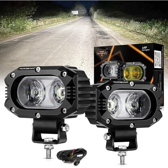 Auxbeam Faros LED Cuadrados 4" 60W 3600lm 120° Haz Flood IP68 Impermeables