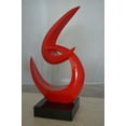thumbnail image 4 of Nifao Modern Art Red Boomerang Statue made of Resin – Modern Home Decor Sculpture, 13"L x 8"W x 23"H, 4 of 12