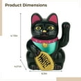 thumbnail image 4 of Black Lucky Cat Figurine, 6 in Plastic Maneki Neko, Cat Statues Home Decor, Wealth and Prosperity Symbol, Ideal Cat Decorations for Special Occasions, 4 of 5