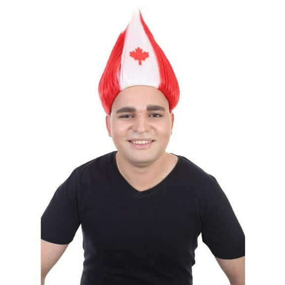 HPO Men’s Canada Flag Troll Wig – Adult Cosplay & Halloween Costume Outfits Wig | Premium Breathable Capless Cap