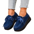 thumbnail image 2 of Willtoo Platform Shoes for Women Faux Suede Lace Up Casual Shoes Thick Sole Round Toe Sneakers, Non-Slip Comfortable Walking Footwear, 2 of 6