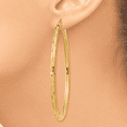 thumbnail image 3 of 14k Diamond-cut Hoop Earrings 14k Yellow Gold Earrings, 3 of 4