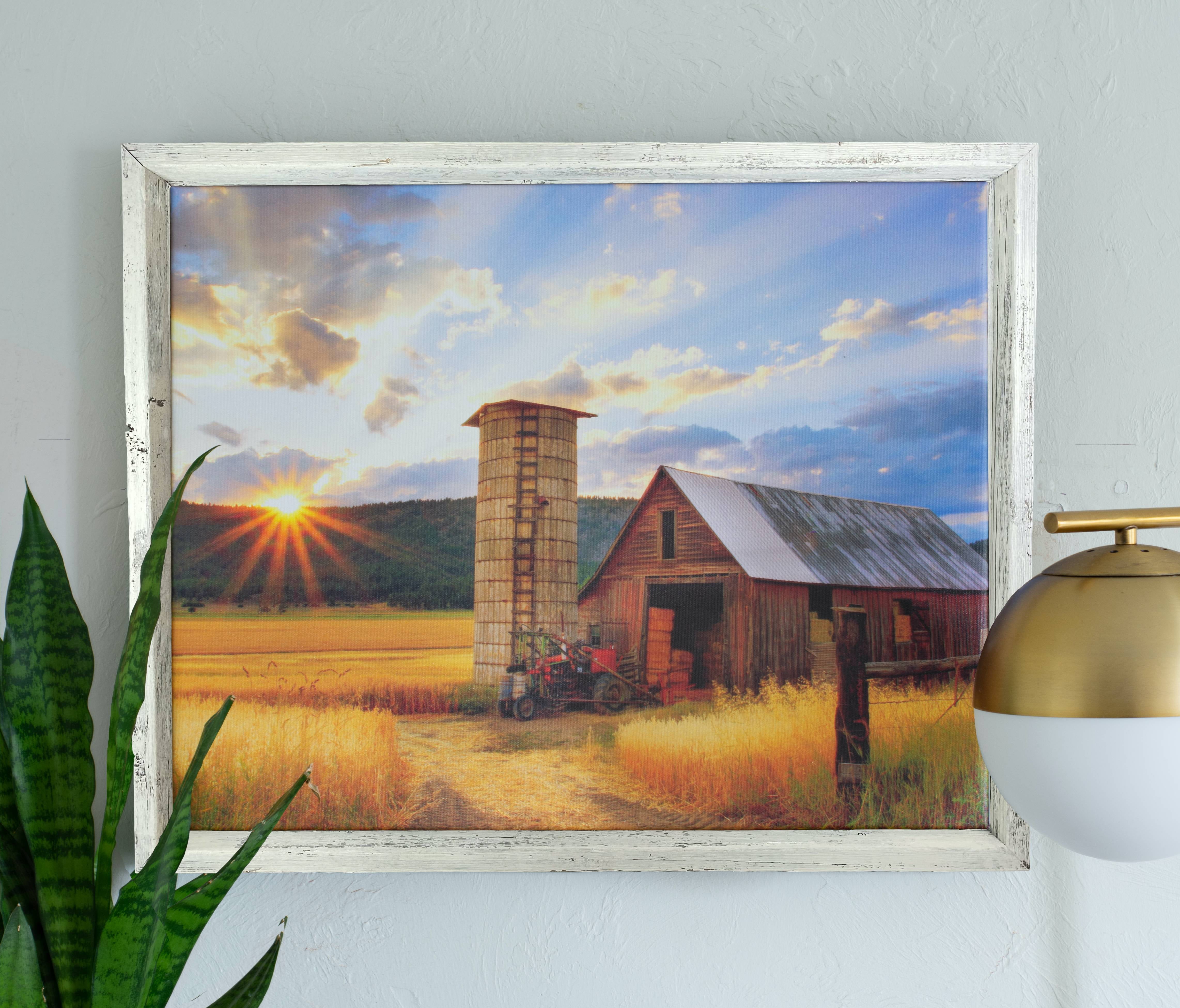 BarnwoodUSA Rustic Barnwood Canvas Frame For Oil Paintings & Wall