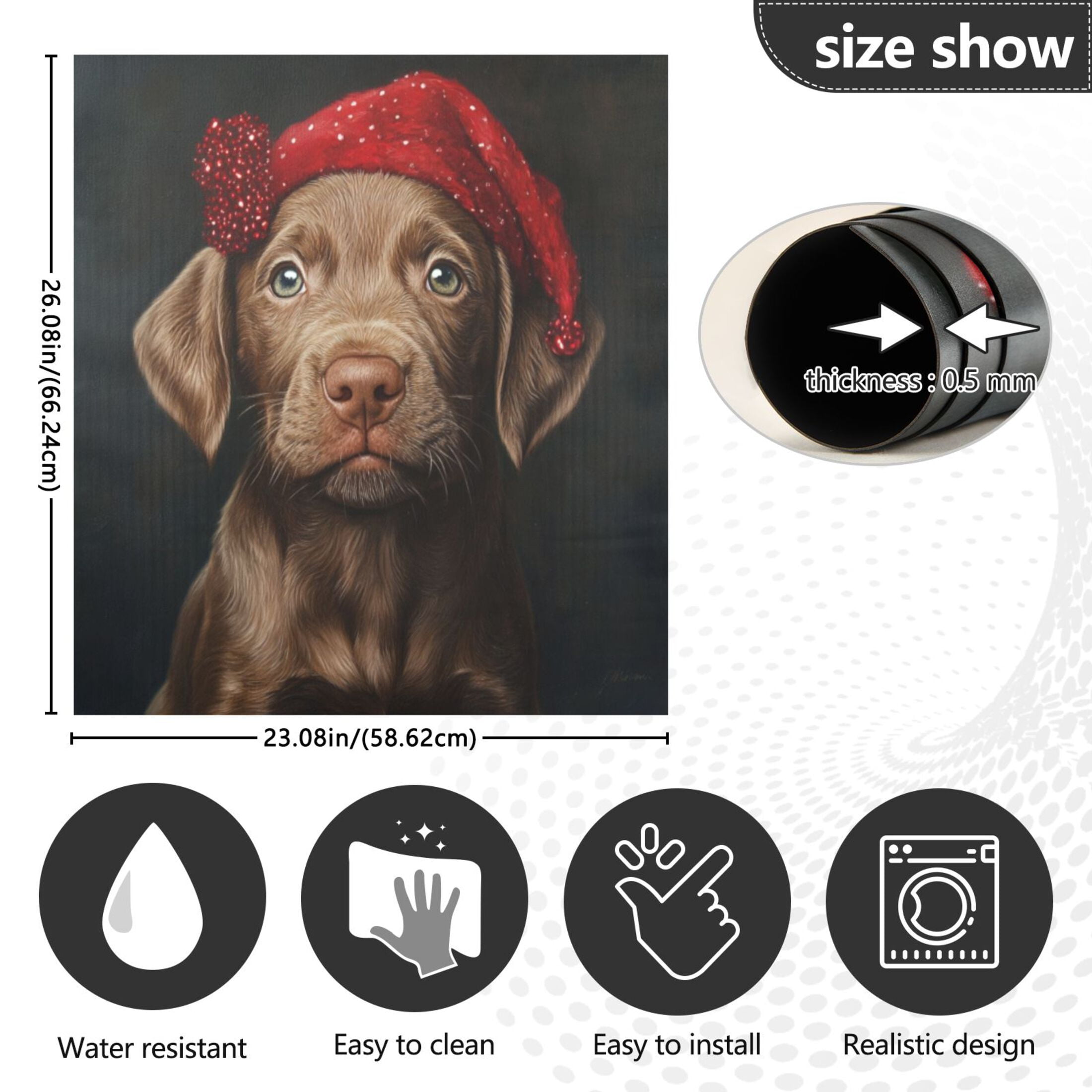 Dishwasher Magnetic Sticker 23x26 Inch Refrigerator Magnetic Sticker Washing Machine Magnetic Sticker Kitchen Panel Magnetic Sticker Home Decor Christmas Yellow Dog