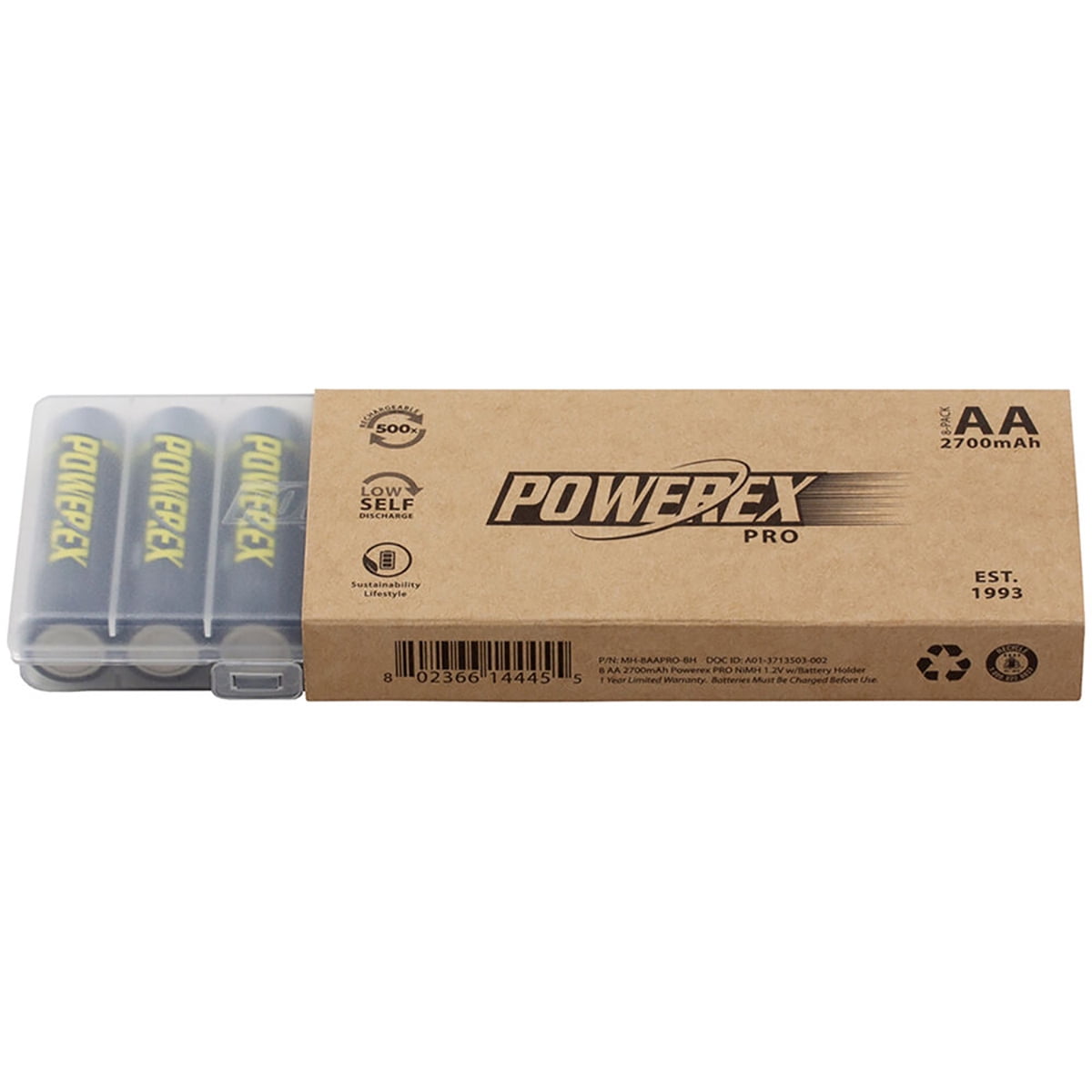 Maha Powerex PRO 2nd Gen AA 1.2V 2700mAh Rechargeable Ni-MH Battery, 8-Pack